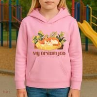 Funny My Dream Job Sleeping Cat Kids Hoodie thumb 3