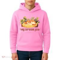 Funny My Dream Job Sleeping Cat Kids Hoodie thumb 4