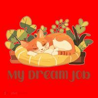 Funny My Dream Job Sleeping Cat Santa Hat thumb 1