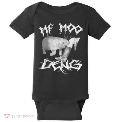Funny Moo Deng (Metal) Baby Bodysuit