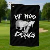 Funny Moo Deng (Metal) Golf Towel thumb 1