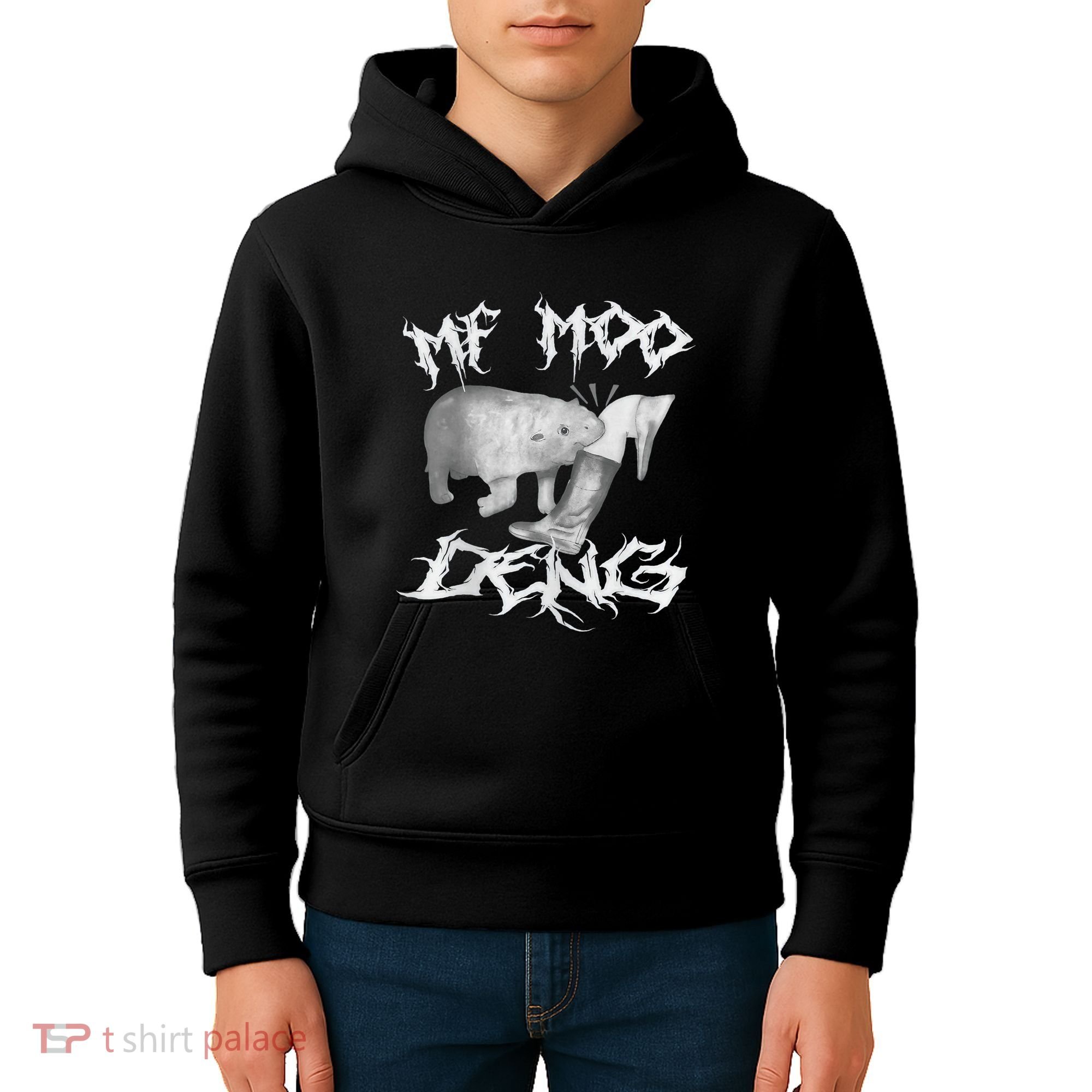 Funny Moo Deng (Metal) Kids Hoodie