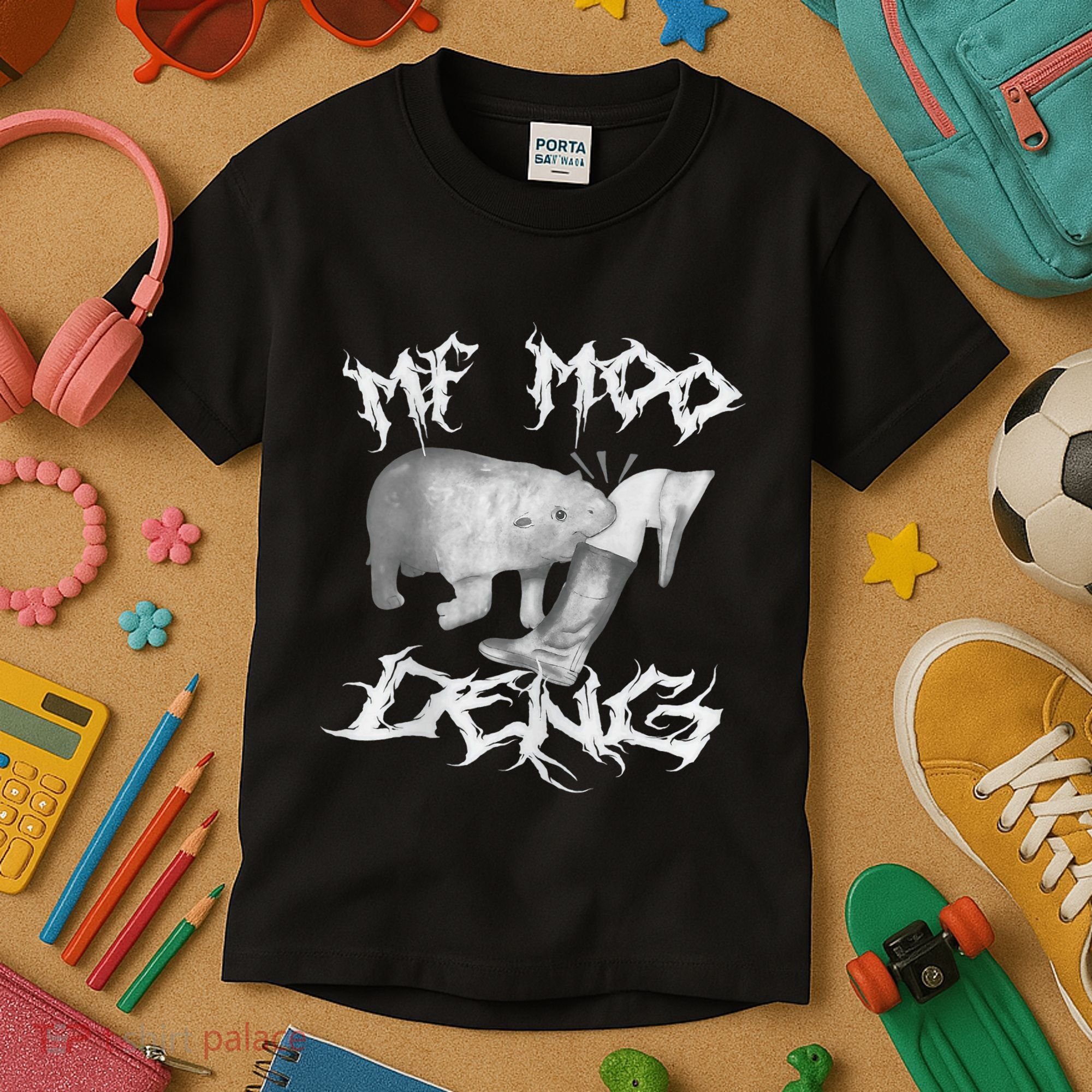 Funny Moo Deng (Metal) Kids T-Shirt