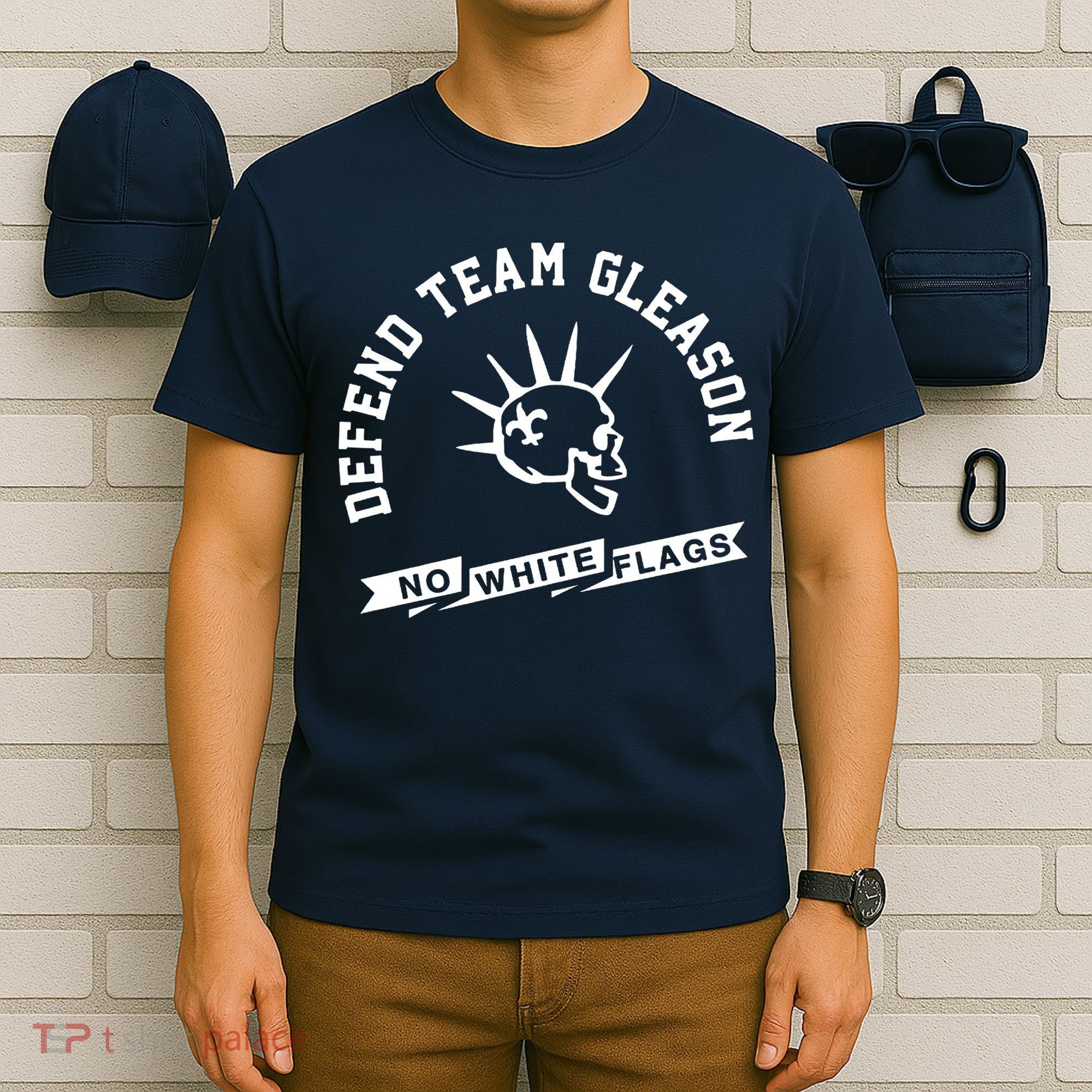 Foster Moreau Defend Team Gleason No White Flags T-Shirt