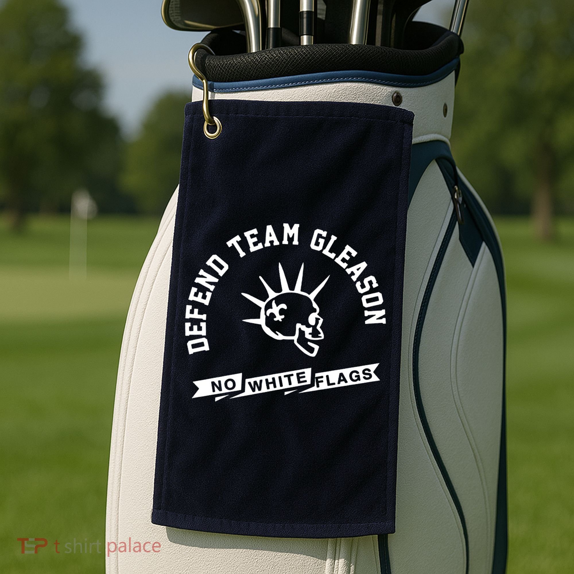 Foster Moreau Defend Team Gleason No White Flags Golf Towel