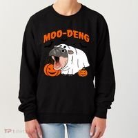 Funny Moo Deng Halloween Boo Ghost Costume Moodeng Lover Women's Sweatshirt thumb 0