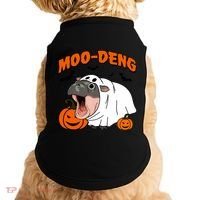 Funny Moo Deng Halloween Boo Ghost Costume Moodeng Lover Doggie Tank thumb 0