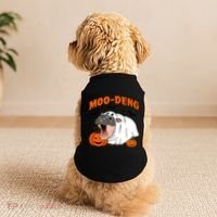 Funny Moo Deng Halloween Boo Ghost Costume Moodeng Lover Doggie Tank thumb 2