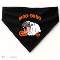 Funny Moo Deng Halloween Boo Ghost Costume Moodeng Lover USA-Made Doggie Bandana thumb 0