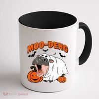 Funny Moo Deng Halloween Boo Ghost Costume Moodeng Lover Coffee Mug thumb 1