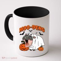 Funny Moo Deng Halloween Boo Ghost Costume Moodeng Lover Coffee Mug thumb 0
