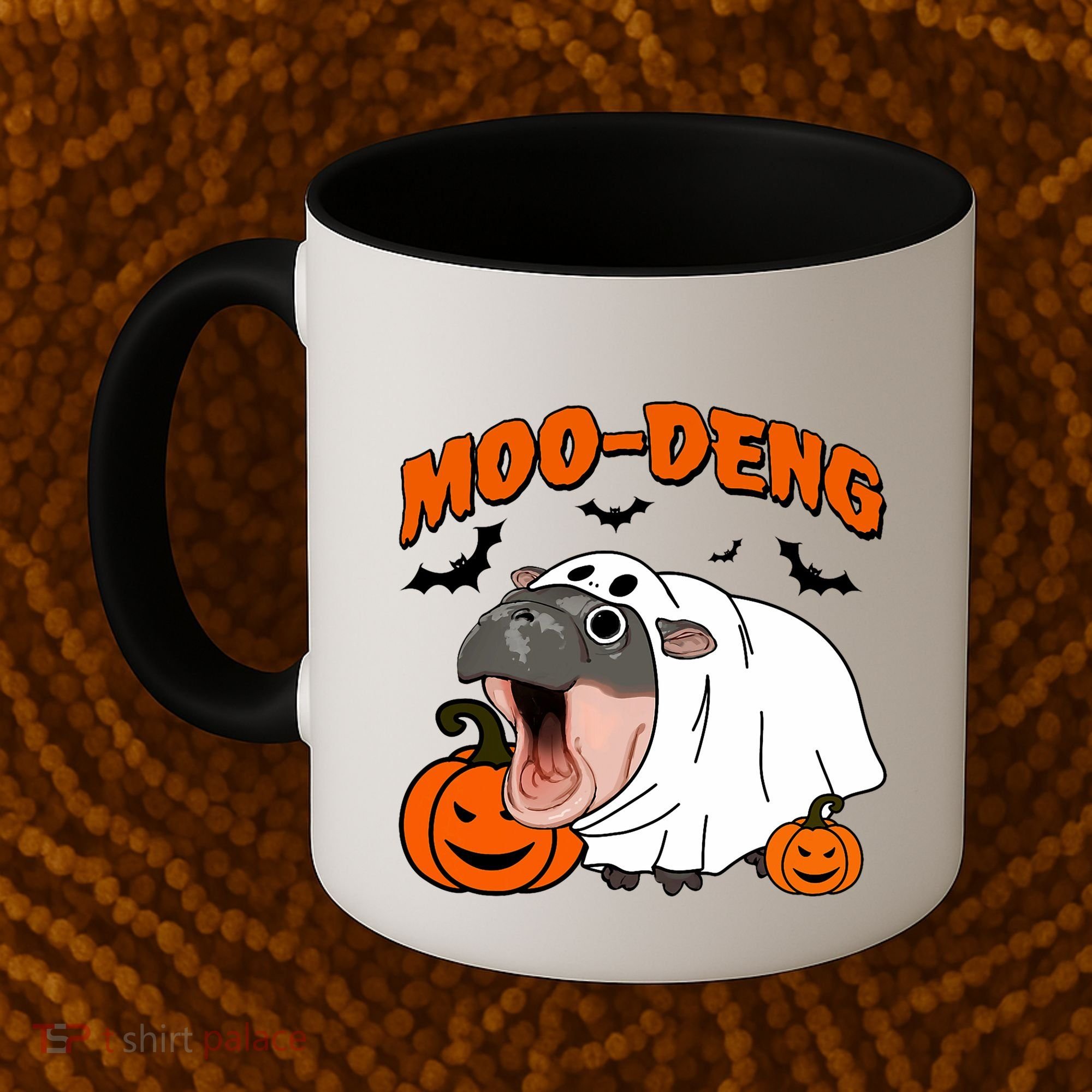 Funny Moo Deng Halloween Boo Ghost Costume Moodeng Lover Coffee Mug