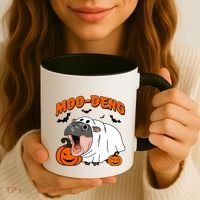Funny Moo Deng Halloween Boo Ghost Costume Moodeng Lover Coffee Mug thumb 3
