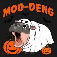 Funny Moo Deng Halloween Boo Ghost Costume Moodeng Lover Pajama Set thumb 2