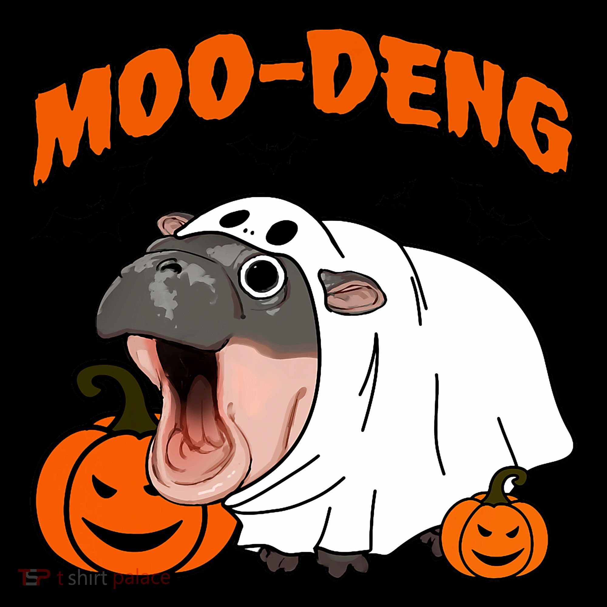 Funny Moo Deng Halloween Boo Ghost Costume Moodeng Lover Women's Hoodie