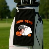 Funny Moo Deng Halloween Boo Ghost Costume Moodeng Lover Golf Towel thumb 2
