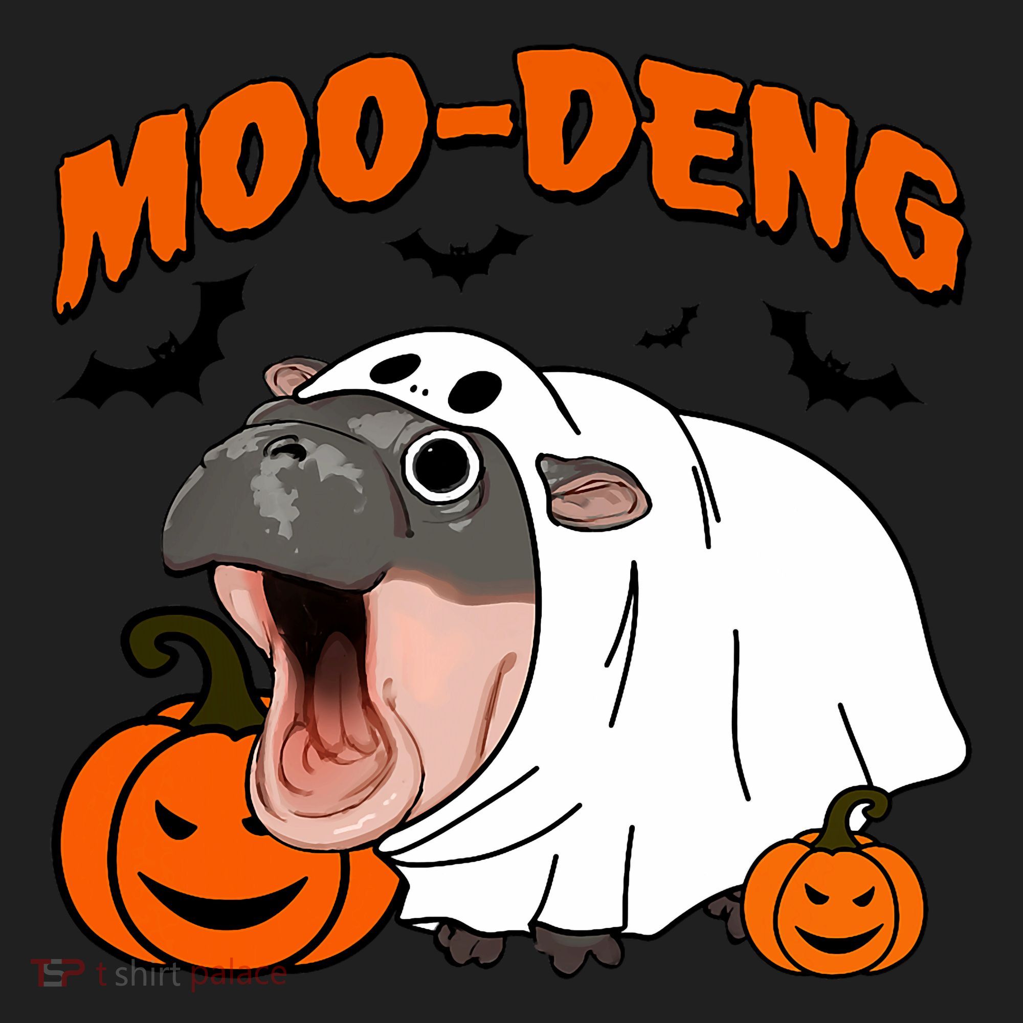 Funny Moo Deng Halloween Boo Ghost Costume Moodeng Lover Golf Towel