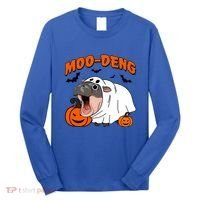 Funny Moo Deng Halloween Boo Ghost Costume Moodeng Lover Long Sleeve Shirt thumb 0