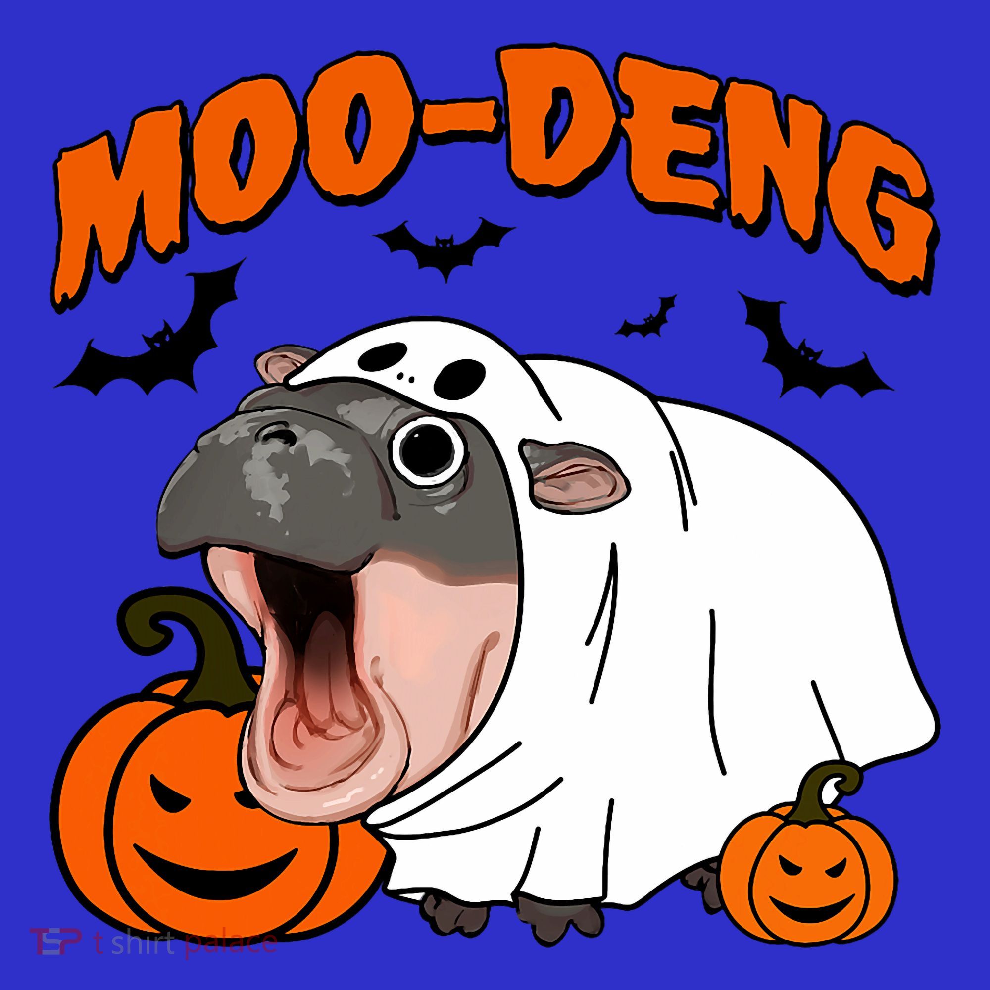 Funny Moo Deng Halloween Boo Ghost Costume Moodeng Lover Apron