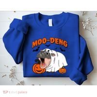 Funny Moo Deng Halloween Boo Ghost Costume Moodeng Lover Sweatshirt thumb 2
