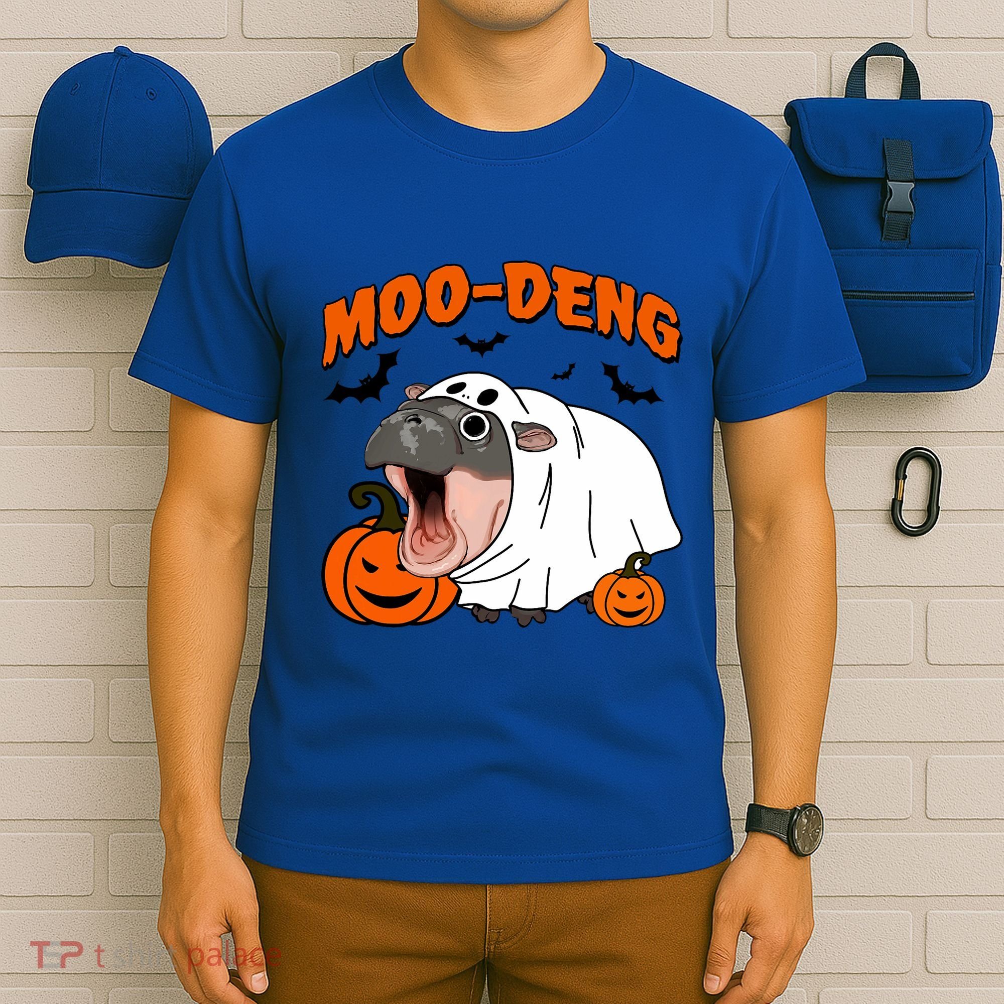 Funny Moo Deng Halloween Boo Ghost Costume Moodeng Lover T-Shirt