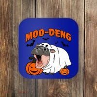 Funny Moo Deng Halloween Boo Ghost Costume Moodeng Lover Coaster thumb 0