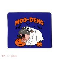 Funny Moo Deng Halloween Boo Ghost Costume Moodeng Lover Mousepad thumb 0