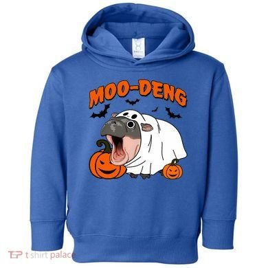 Funny Moo Deng Halloween Boo Ghost Costume Moodeng Lover Toddler Hoodie