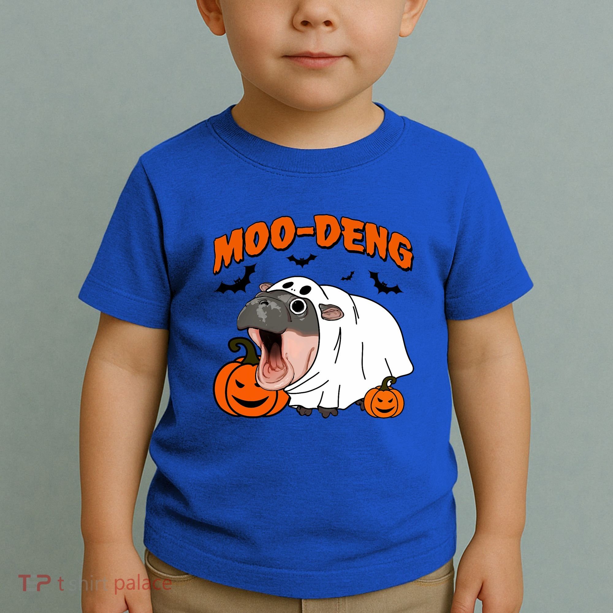 Funny Moo Deng Halloween Boo Ghost Costume Moodeng Lover Toddler T-Shirt
