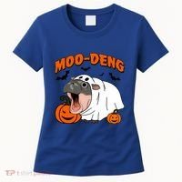 Funny Moo Deng Halloween Boo Ghost Costume Moodeng Lover Women's T-Shirt thumb 0