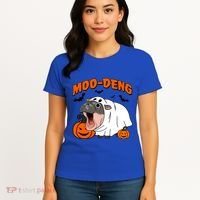 Funny Moo Deng Halloween Boo Ghost Costume Moodeng Lover Women's T-Shirt thumb 4
