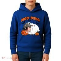 Funny Moo Deng Halloween Boo Ghost Costume Moodeng Lover Kids Hoodie thumb 4