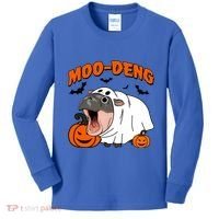 Funny Moo Deng Halloween Boo Ghost Costume Moodeng Lover Kids Long Sleeve Shirt thumb 0