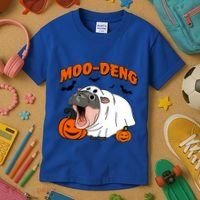 Funny Moo Deng Halloween Boo Ghost Costume Moodeng Lover Kids T-Shirt thumb 3
