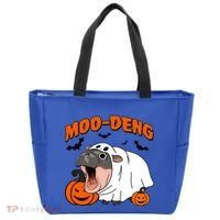 Funny Moo Deng Halloween Boo Ghost Costume Moodeng Lover Tote Bag thumb 0