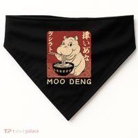 Funny Moo Deng Ramen Noodle Japanese USA-Made Doggie Bandana thumb 0