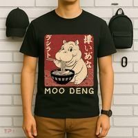 Funny Moo Deng Ramen Noodle Japanese T-Shirt thumb 6