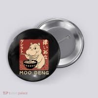 Funny Moo Deng Ramen Noodle Japanese Button thumb 0