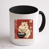 Funny Moo Deng Ramen Noodle Japanese Coffee Mug thumb 1