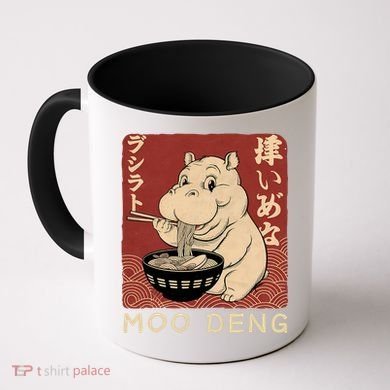 Funny Moo Deng Ramen Noodle Japanese Coffee Mug