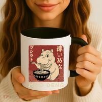 Funny Moo Deng Ramen Noodle Japanese Coffee Mug thumb 3