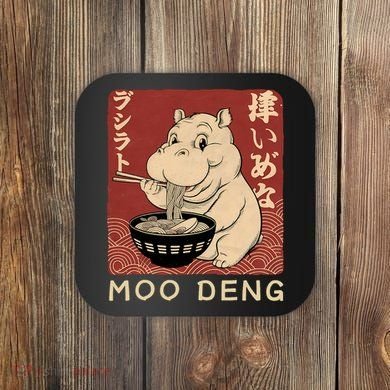 Funny Moo Deng Ramen Noodle Japanese Coaster