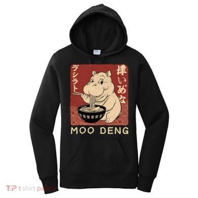Funny Moo Deng Ramen Noodle Japanese Women's Hoodie