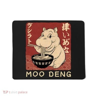 Funny Moo Deng Ramen Noodle Japanese Mousepad