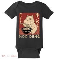 Funny Moo Deng Ramen Noodle Japanese Baby Bodysuit thumb 0
