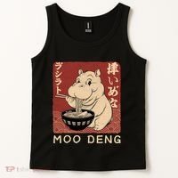 Funny Moo Deng Ramen Noodle Japanese Tank Top thumb 2