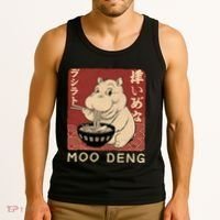 Funny Moo Deng Ramen Noodle Japanese Tank Top thumb 3
