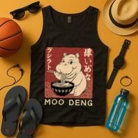 Funny Moo Deng Ramen Noodle Japanese Tank Top thumb 4