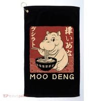 Funny Moo Deng Ramen Noodle Japanese Golf Towel thumb 0