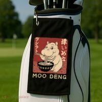 Funny Moo Deng Ramen Noodle Japanese Golf Towel thumb 2